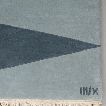 Cecilia Setterdahl, Matto, "Itinerary Blue", 3/10, hand-knotted, ca 243,5 x 171, cm, Carpets CC Dubai.