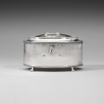 420. A Swedish 18th century silver suggar-box, Arvid Floberg, Stockholm 1795.