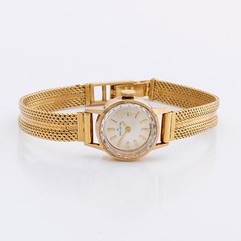 HELVETIA - WRISTWATCH, 14K gold, gold bracelet 18K, 17 mm.