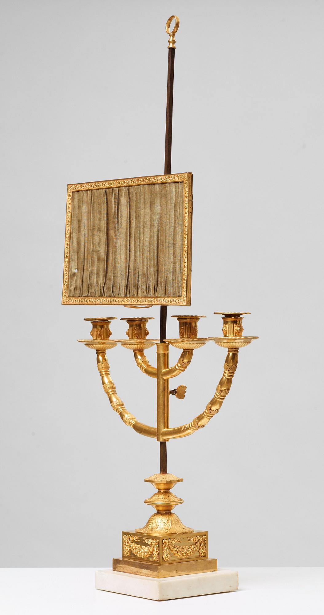 BORDSLAMPA, för fyra ljus. Empire, 1800-talets början.