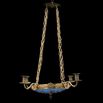 A Four light hanging lamp, 20th ct.