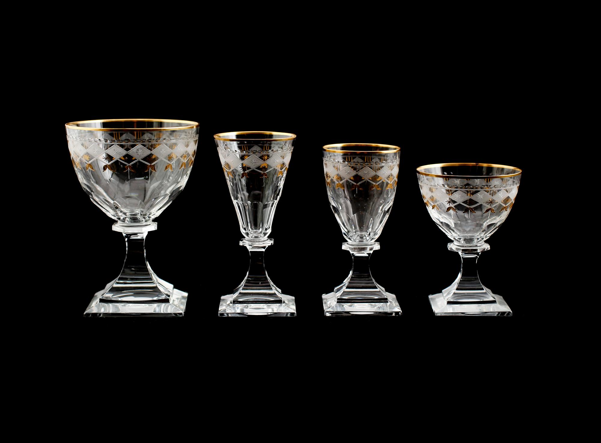 GLASSERVIS, 16 delar, "Odelberg", Kosta, 1900-tal.