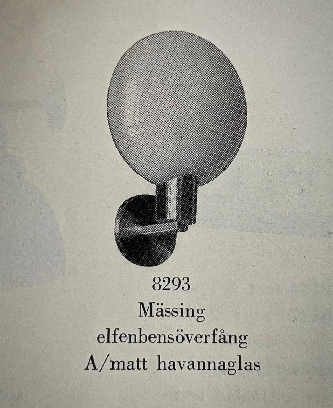 Harald Notini, a wall lamp model "8293 A", Arvid Böhlmarks Lampfabrik, Stockholm 1930s.