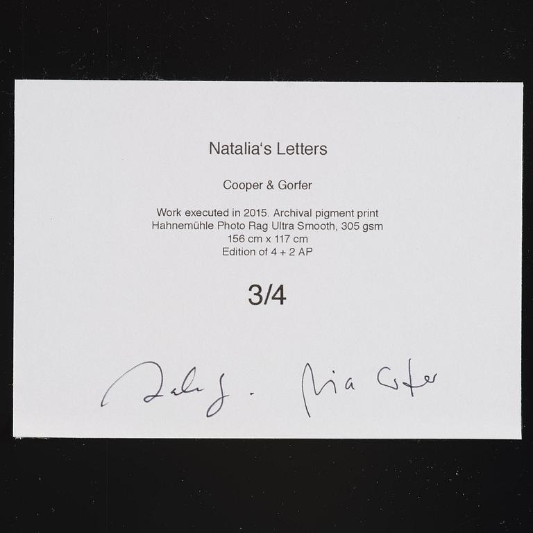 Cooper & Gorfer, "Natalia's Letters", 2015.
