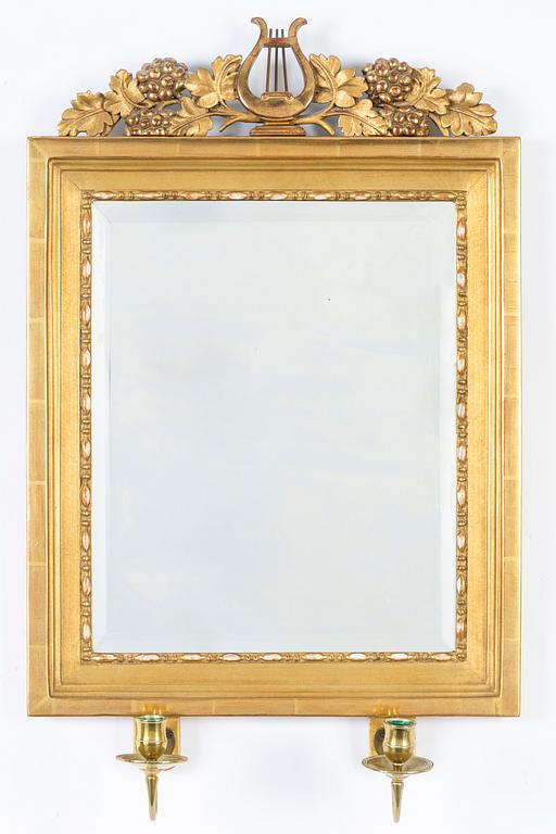 Spegellampett, av Johan Martin Berg (spegelfabrikör i Göteborg 1803- ca 1837), Sengustaviansk.