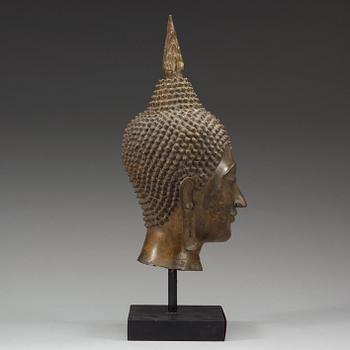 BUDDHAHUVUD, brons. Thailand, 1700-tal.