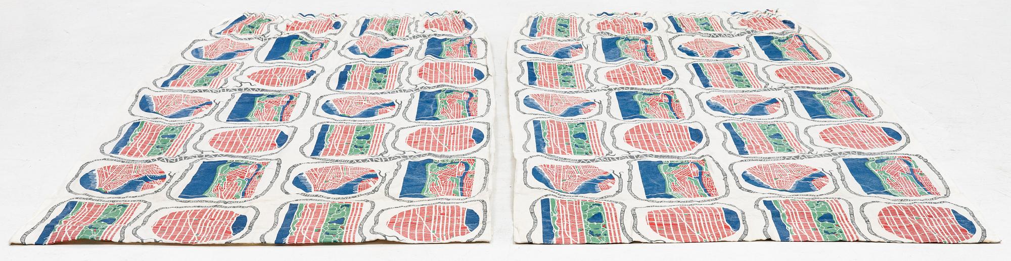 Josef Frank, a pair of linnen curtains, "Manhattan", Svenskt Tenn, Sweden.