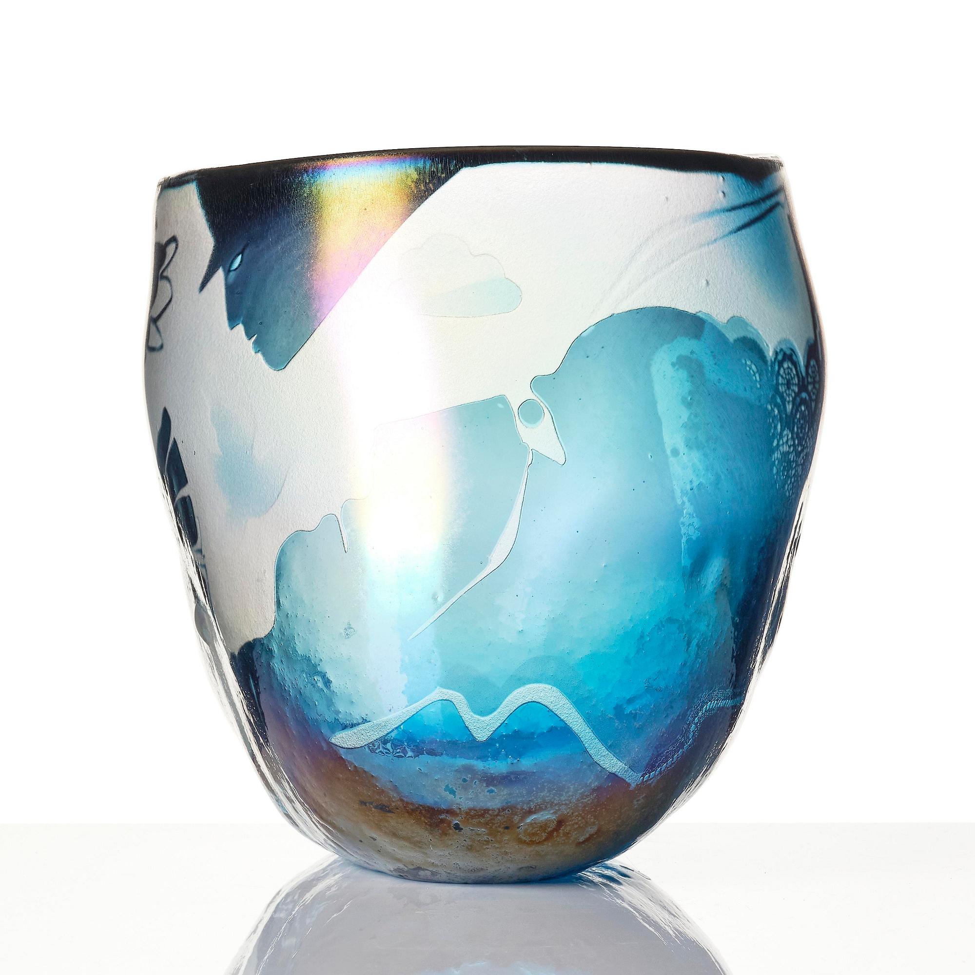 Bertil Vallien, a unique glass vase, Kosta.