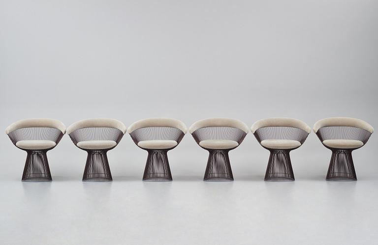 Warren Platner, a set of six "Platner Side Chair" chairs, Knoll International, post 1966.