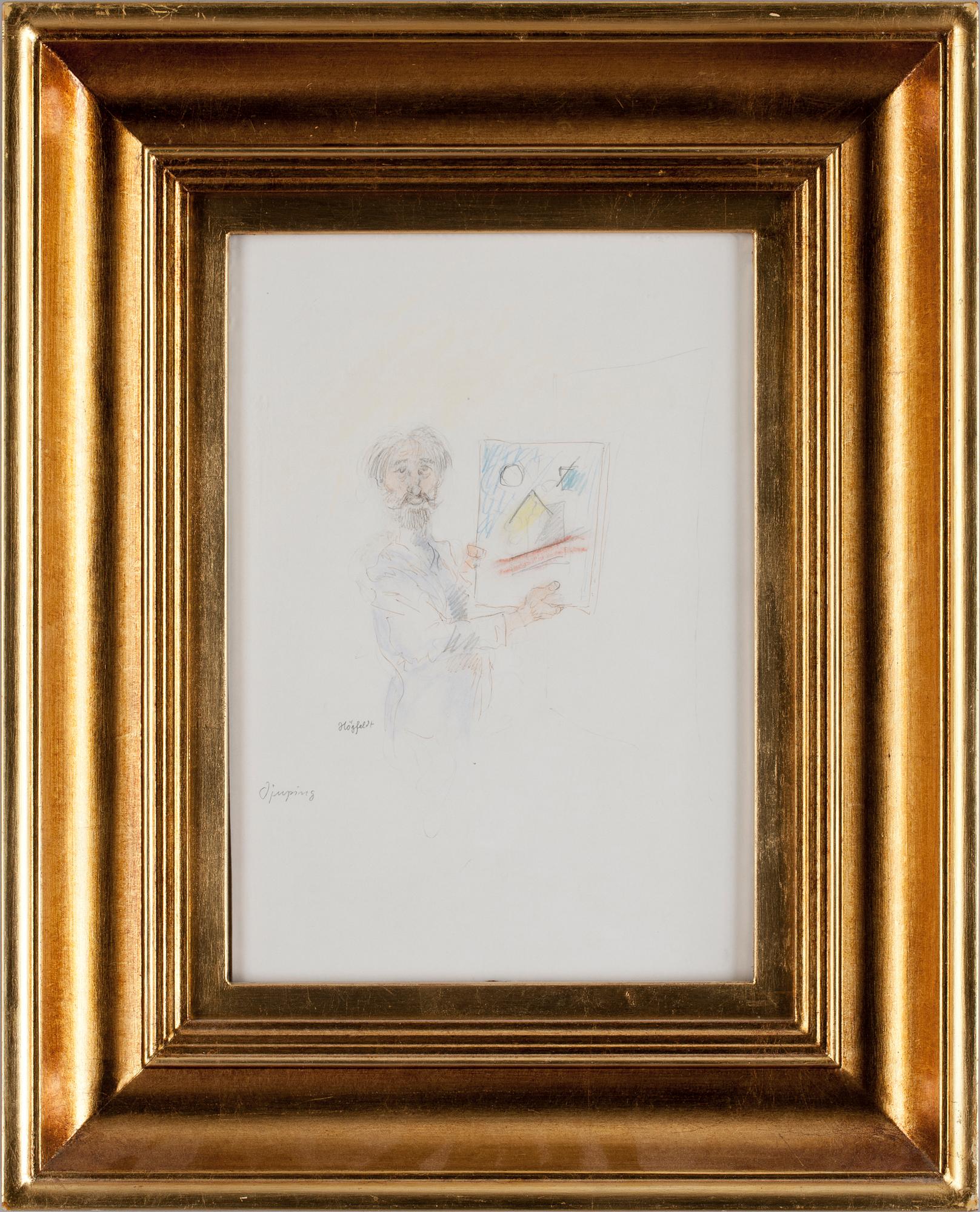 ROBERT HÖGFELDT, krita, sign.