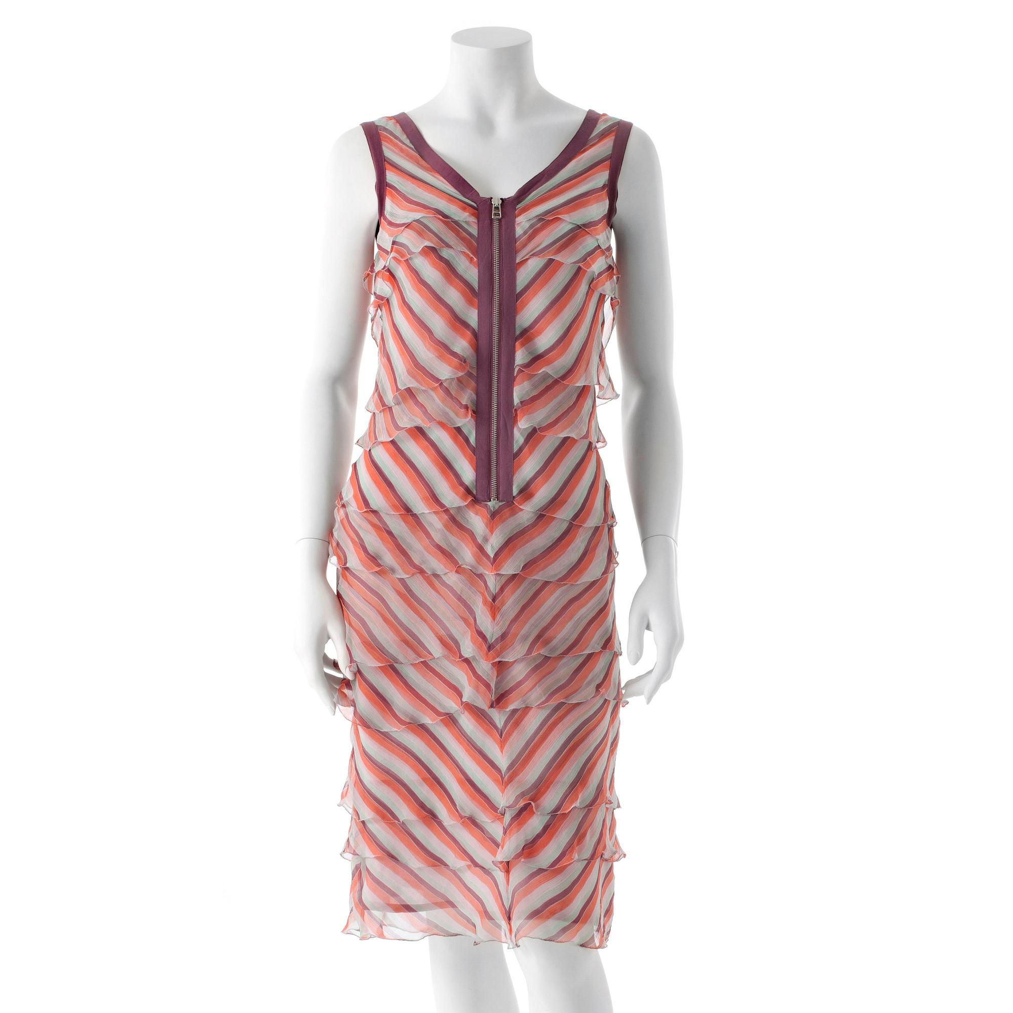 CACHAREL, a silk ruffled dress.