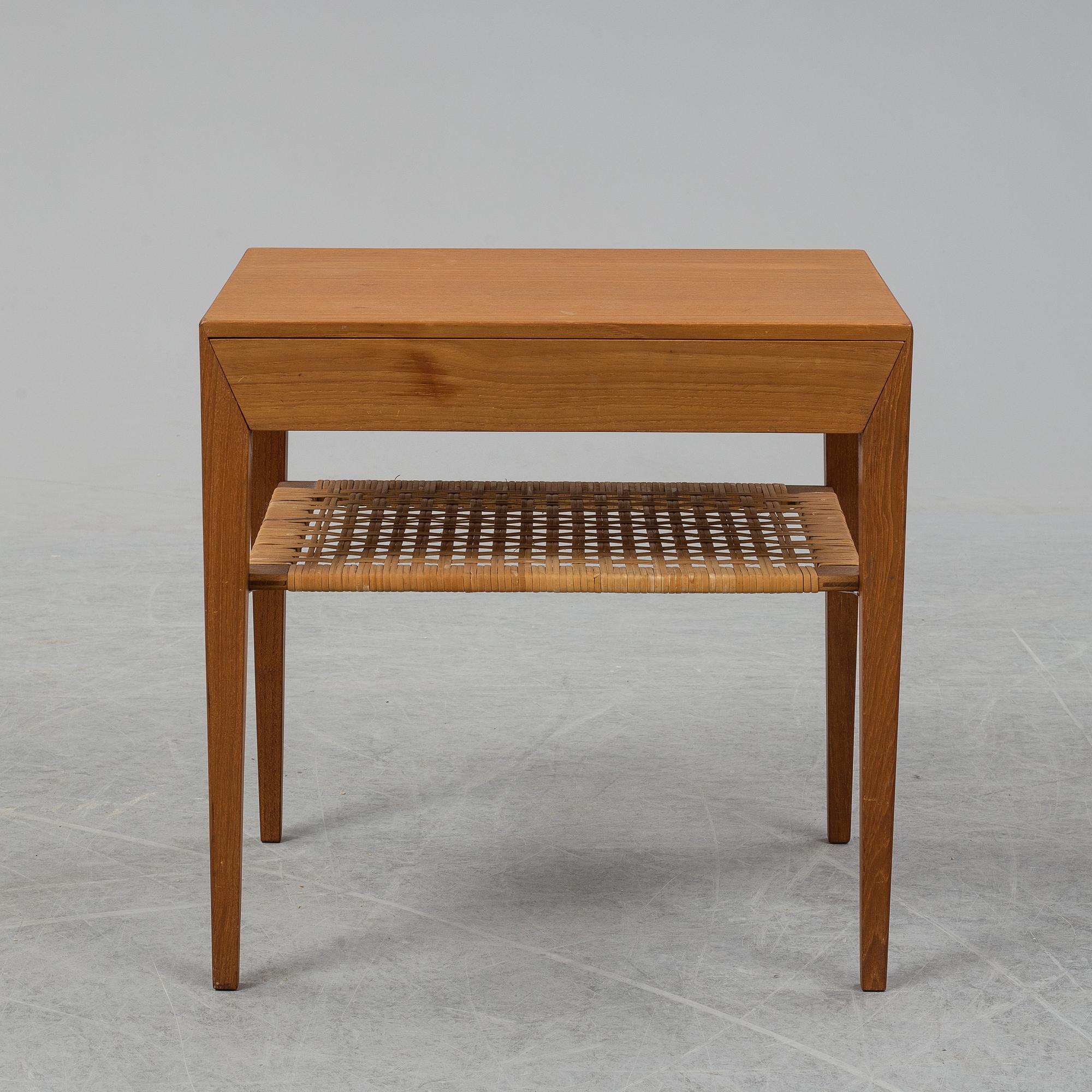 A teak bedside table by Severin Hansen for Haslev, designed 1957.