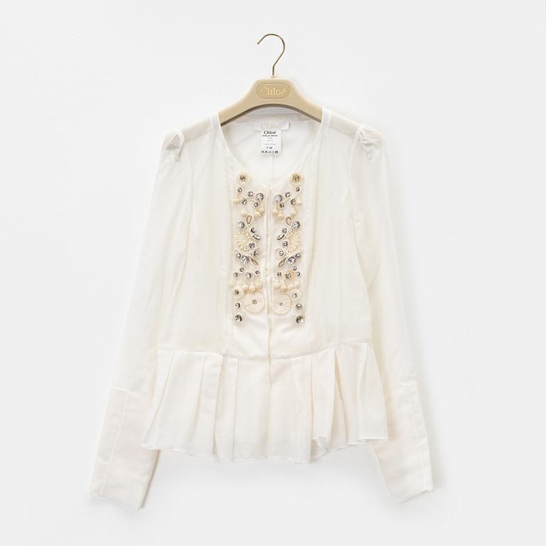 Chloé, a cotton and silk blouse size 36.