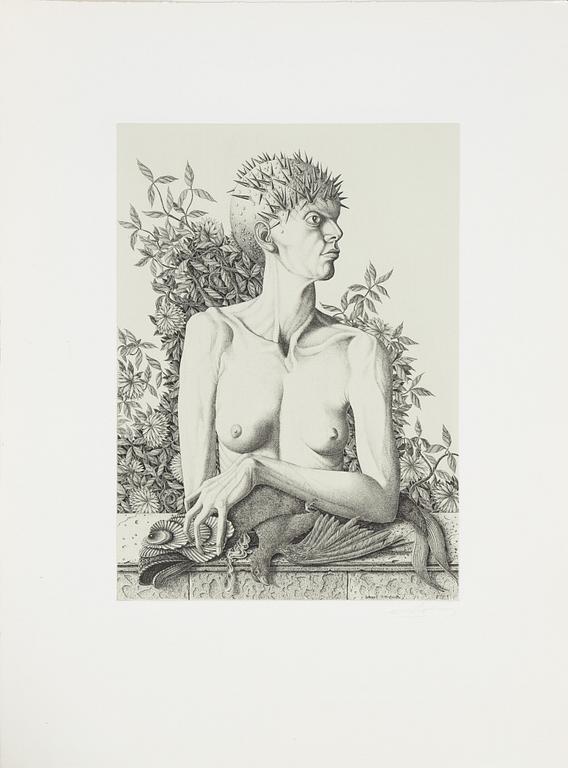 Jörgen Boberg, portfolio with 5 etchings, signed.