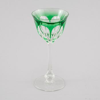 VINGLAS, 9 st, glas, Böhmisk typ, 1900-tal.