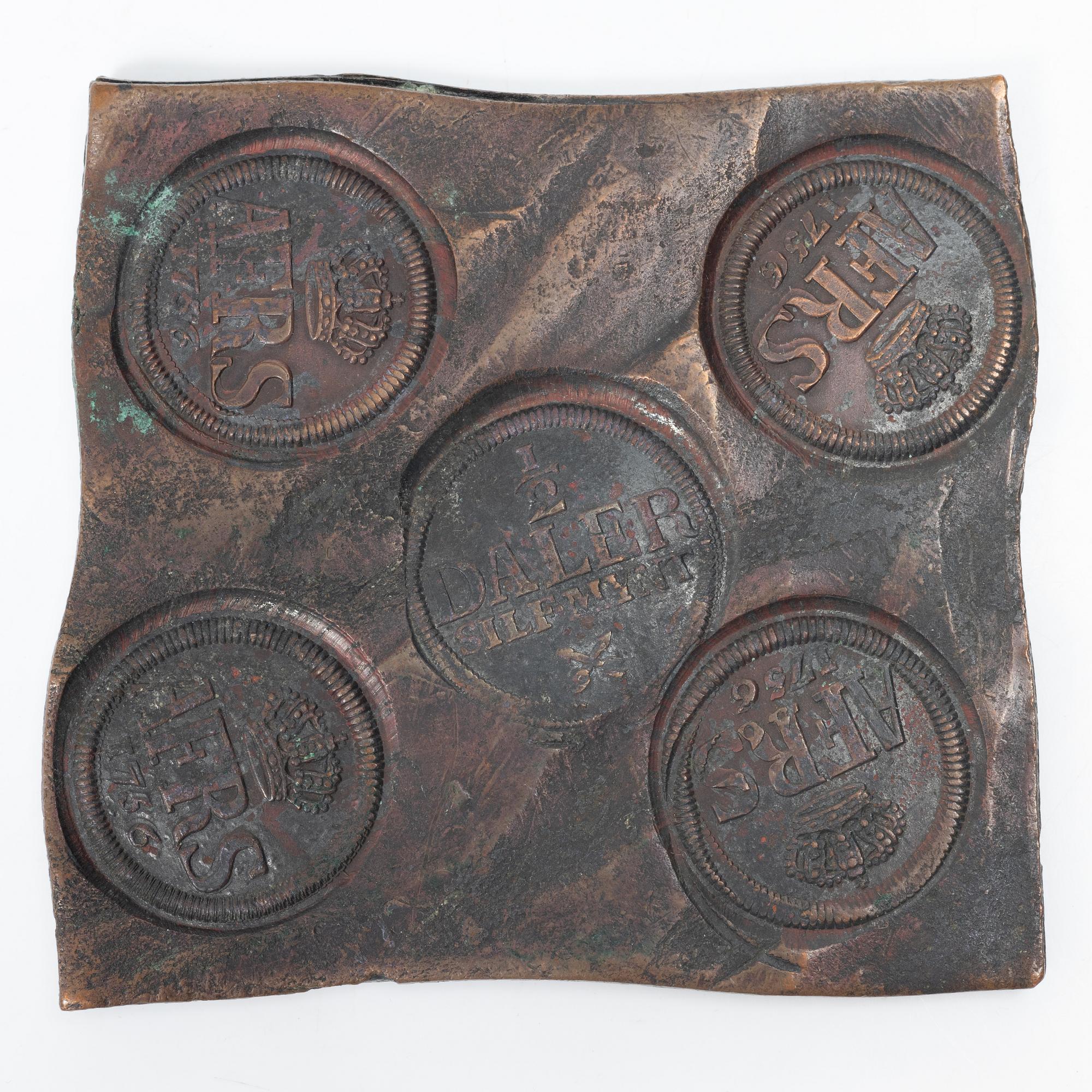 Adolf Fredrik, plate money, 1/2 daler silver coin, Avesta, 1754.