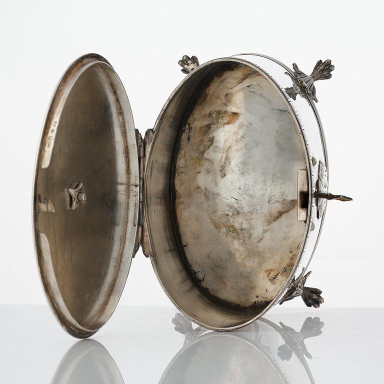 Pehr eller Adolf Zethelius, sockerskrin, silver, Stockholm 1810. Empire.