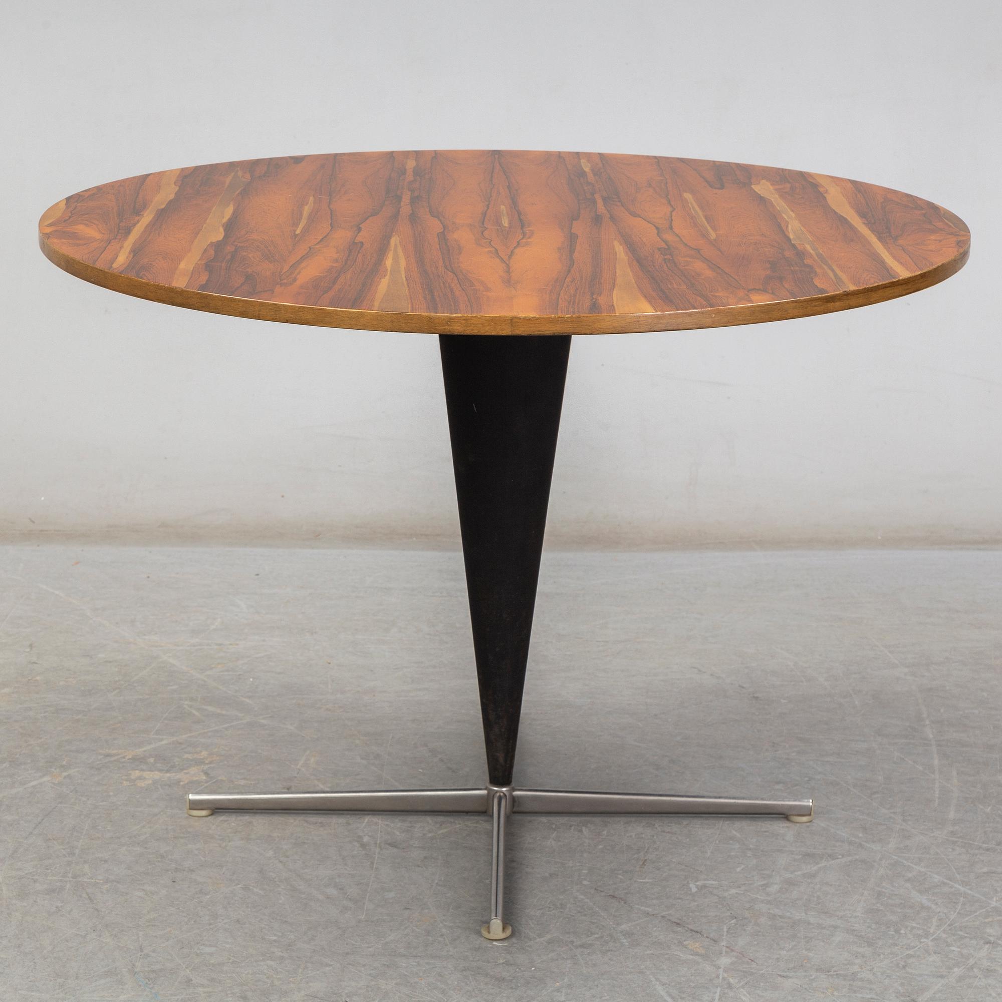 VERNER PANTON, a rosewood veneered 'Cone Table' from Frem Røjle, Denmark.