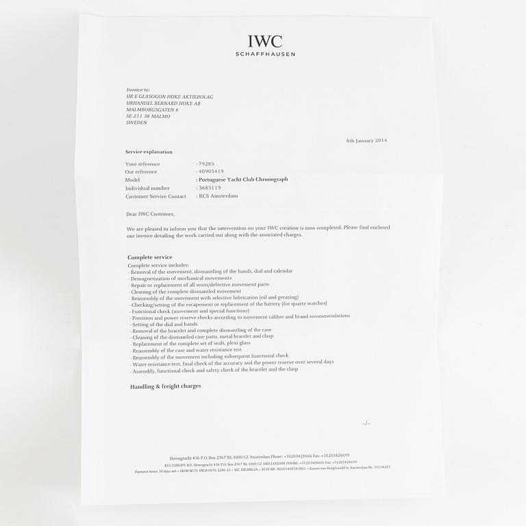 IWC, Portugieser, Yacht Club, kronograf, armbandsur, 45,5 mm.