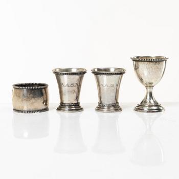 Silver, 5 pieces, Sweden 19th-20th century.