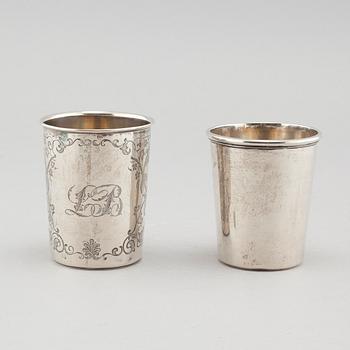 Two 19th century swedish silver cups.
