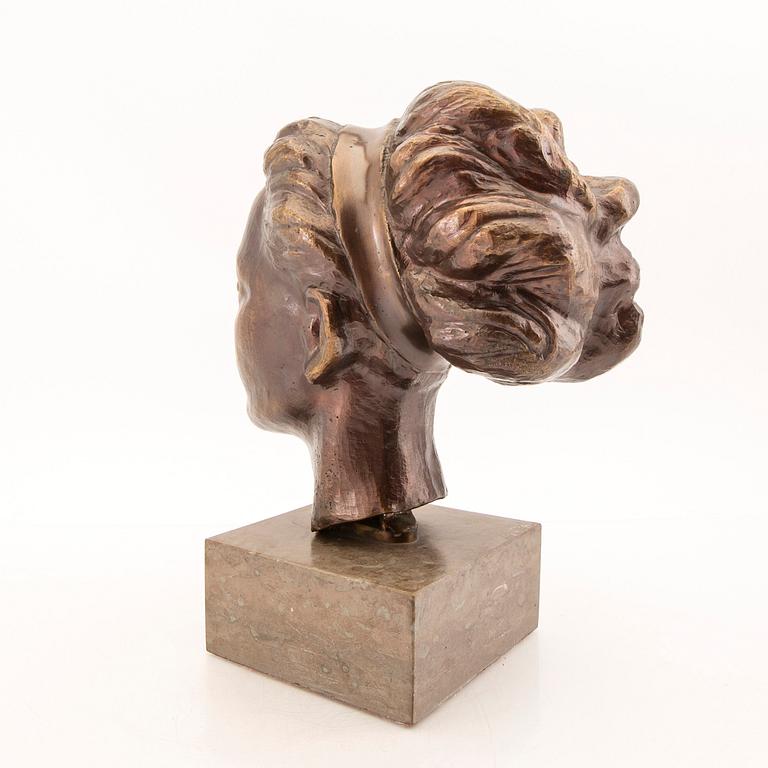Helge Högbom, skulptur, brons, signerad.