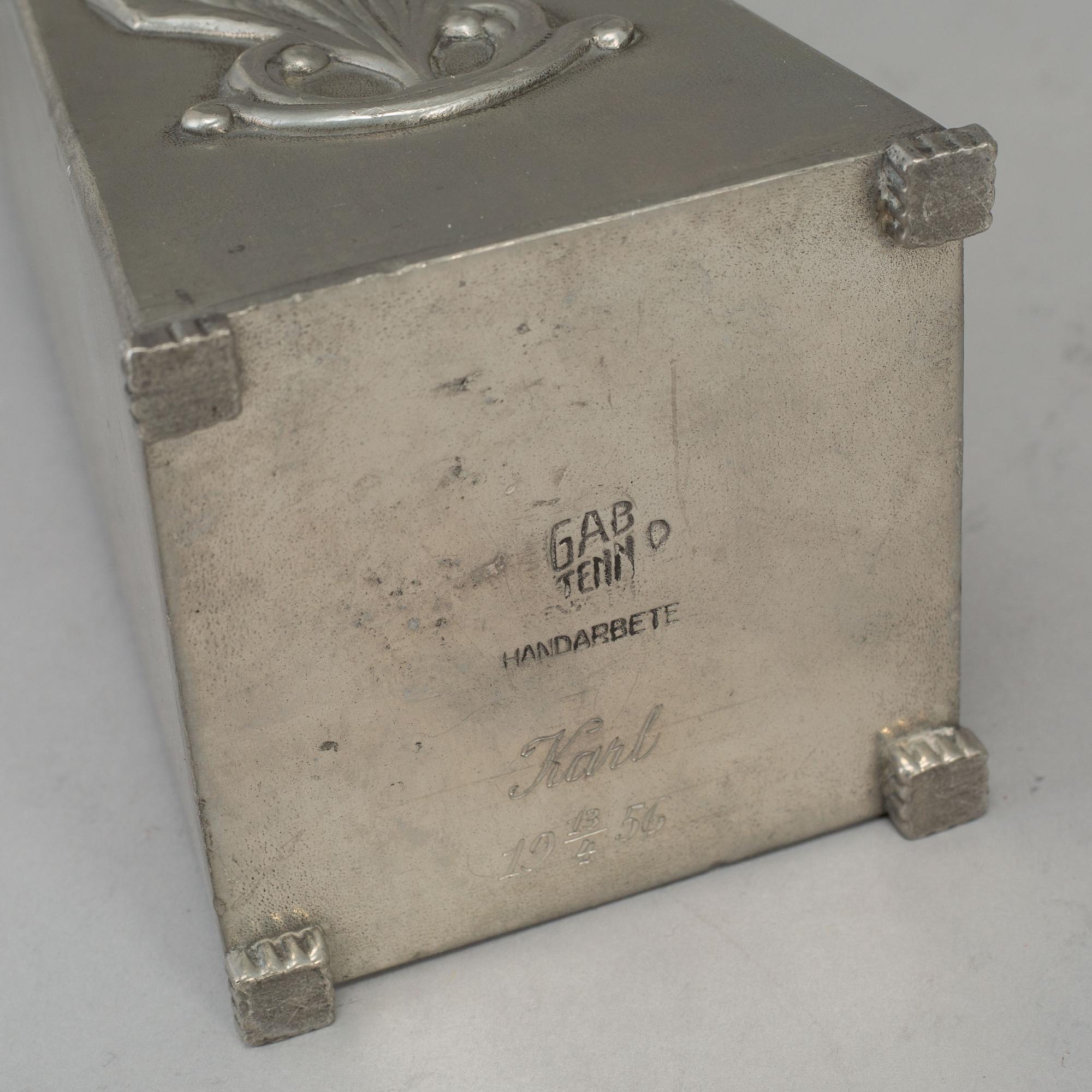 GAB (Guldsmedsaktiebolaget) TENN, a set of four pewter candlesticks, Stockholm 1950's.