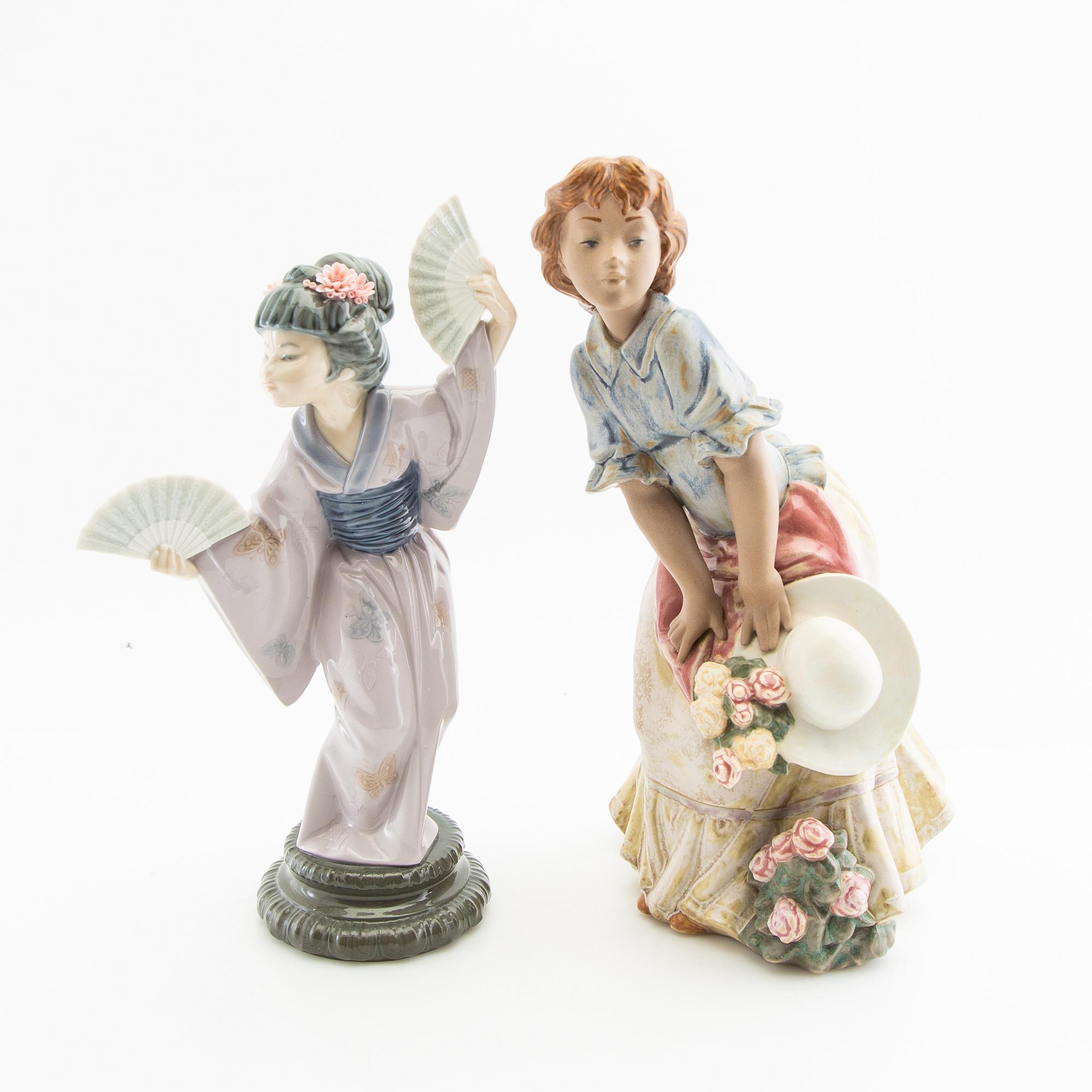 Figures, 2 pcs, glazed porcelain, Lladró Spain 1970s.
