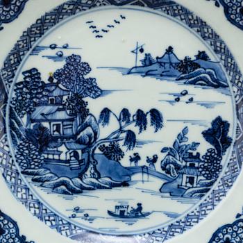 Ten blue and white export plates, Qing dynasty, Qianlong (1736-95).