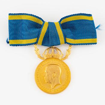 Medalj, 18k guld, Sverige, Gustav VI Adolf.