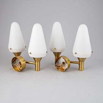 Hans-Agne Jakobsson, three of model 'S/1554' wall lights, Markaryd, mid 20th Century.