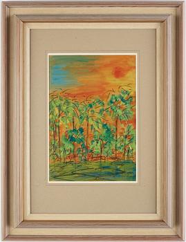 NELL WALDEN, mixed media on paper, signed and dated -72.