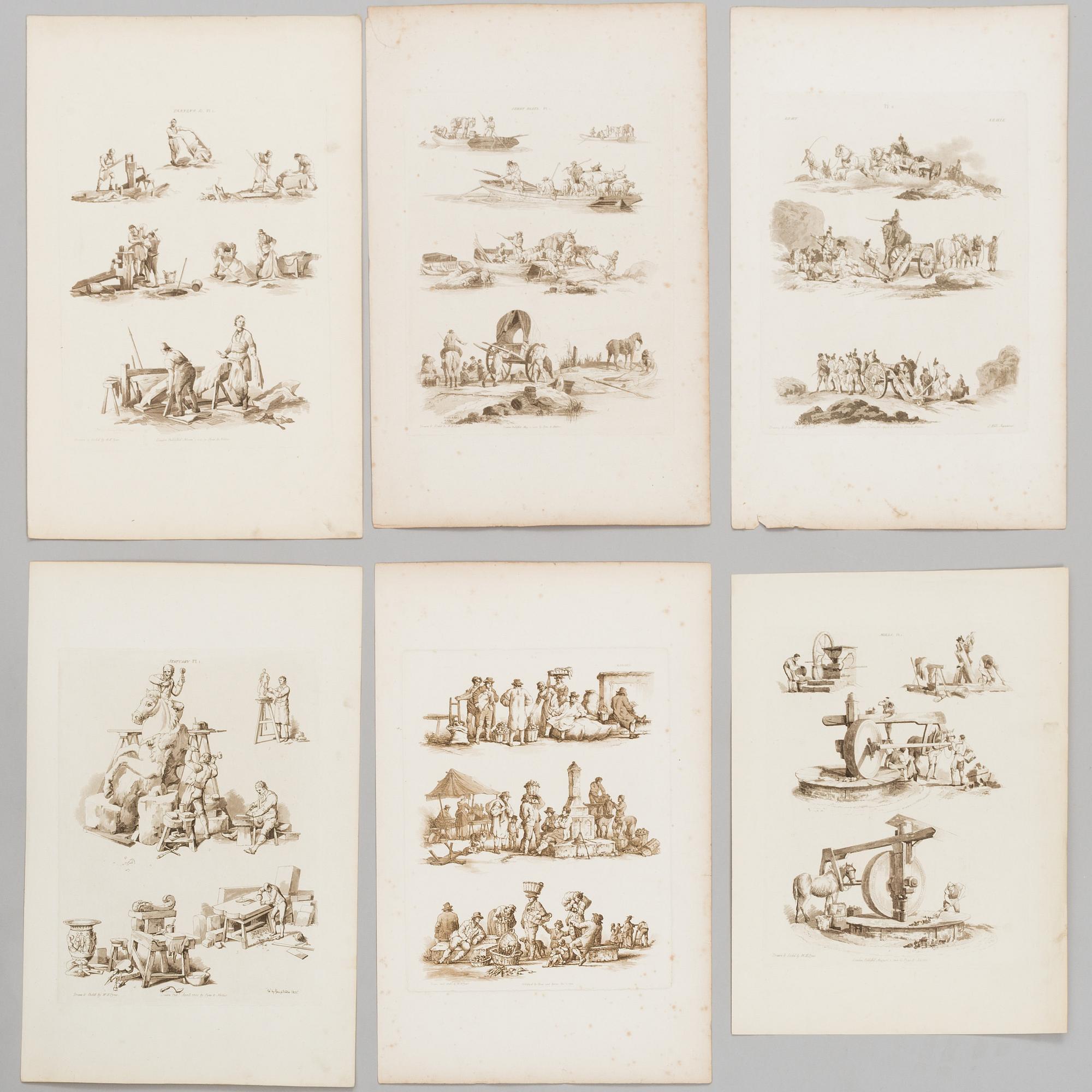 WILLIAM HENRY PYNE, after, 20 etchings, early 19th century.