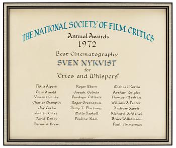 29. DIPLOMA, Annual Awards 1972 Best Cinematography.