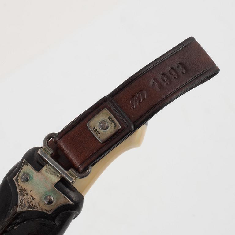 Knut Dahl, a snakewood and whale tooth knife, signed.