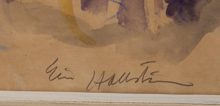 ERIK HALLSTRÖM, akvarell och pastell, signerad.