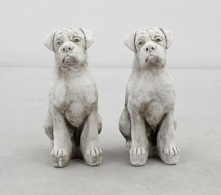 TRÄDGÅRDSSKULPTURER, ett par, sten/betong, 1900/2000-tal.