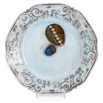 RUT BRYK, a faience plate signed BRYK.