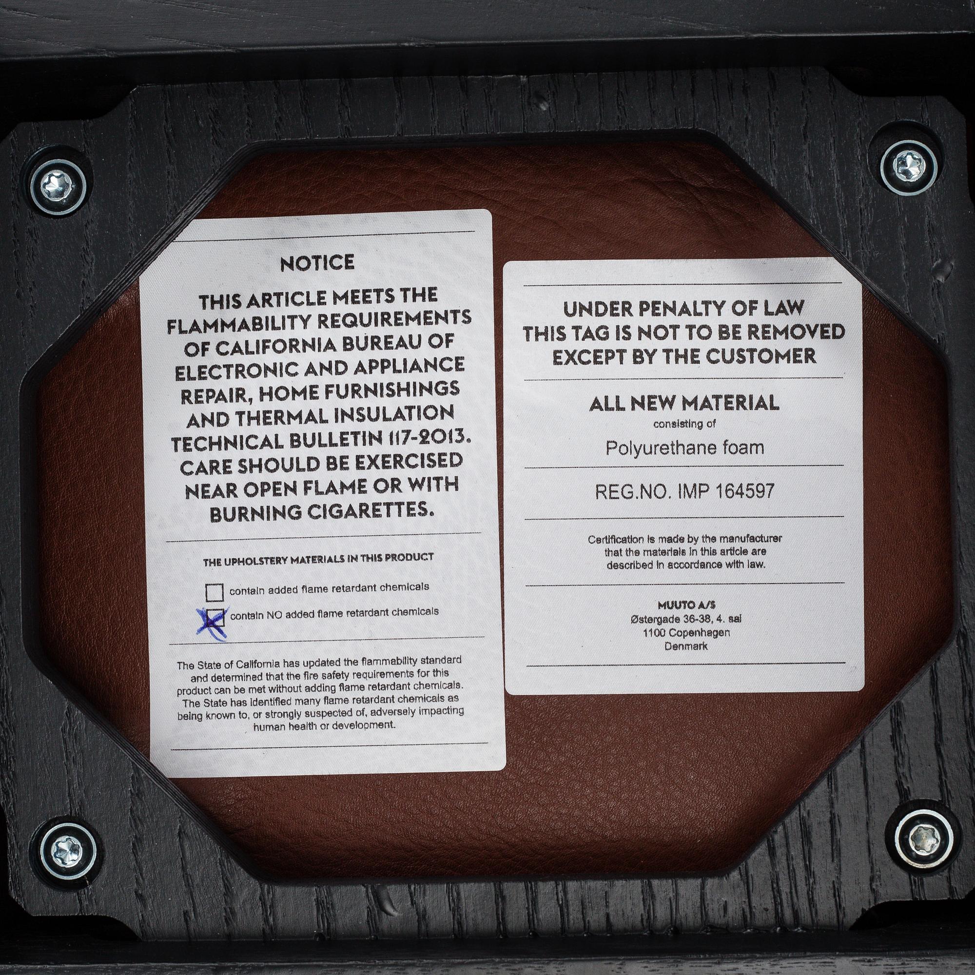 Four contemporary leather upholstred stools by Berlin & Iskos for Muuto.