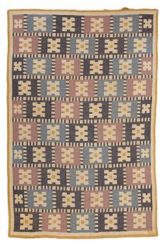 217. Sigvard Bernadotte, MATTO, "Vitsippa", flat weave, ca 303 x 197,5 cm, signed SB.