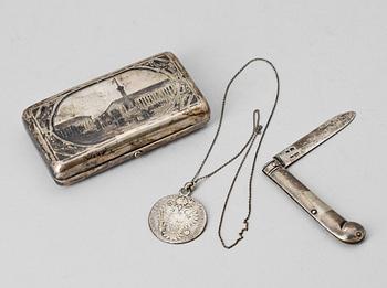 PARTI RYSKT SILVER, 3 delar. 1800-tal. Vikt ca 183 g.