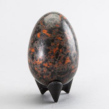 HANS HEDBERG, a faience sculpture in shape of an egg, Biot, France.