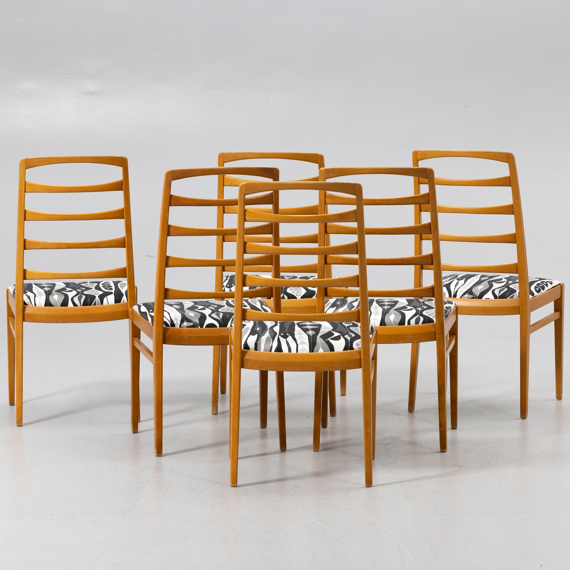 Bertil Fridhagen, stolar, 6 st, "Reno", Bodafors, 1957-58.