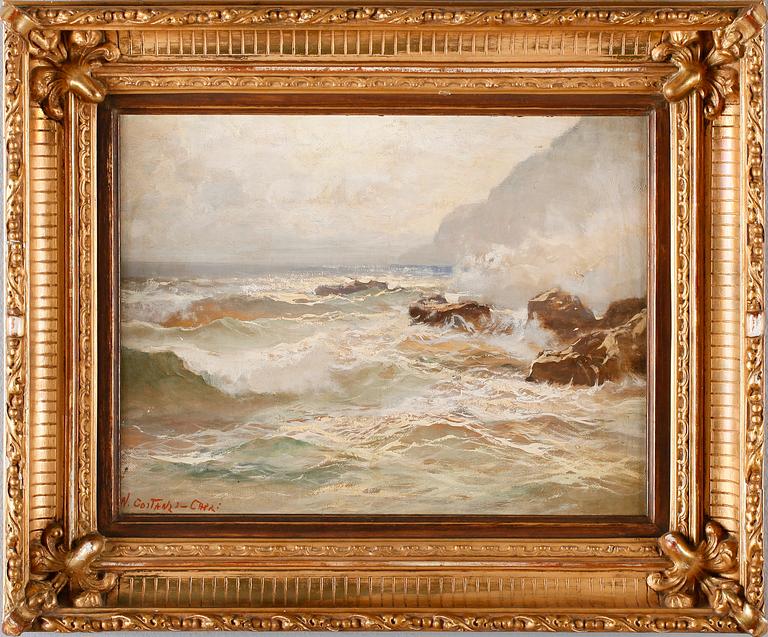 N CONSTANZ, olja på pannå, signerad.