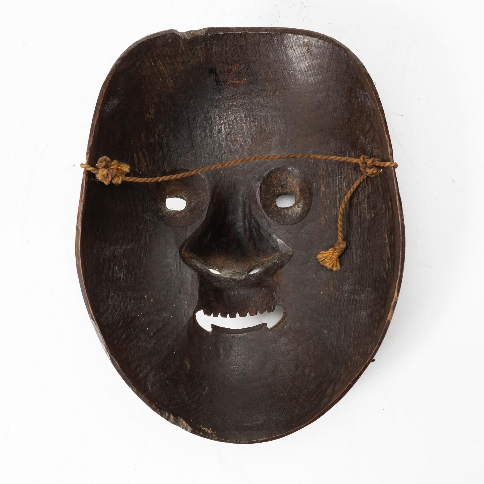 A Japanese 'Oto* or 'Otogoze' 乙 乙御前 noh mask, lacquered wood, late Edo, 19th century.