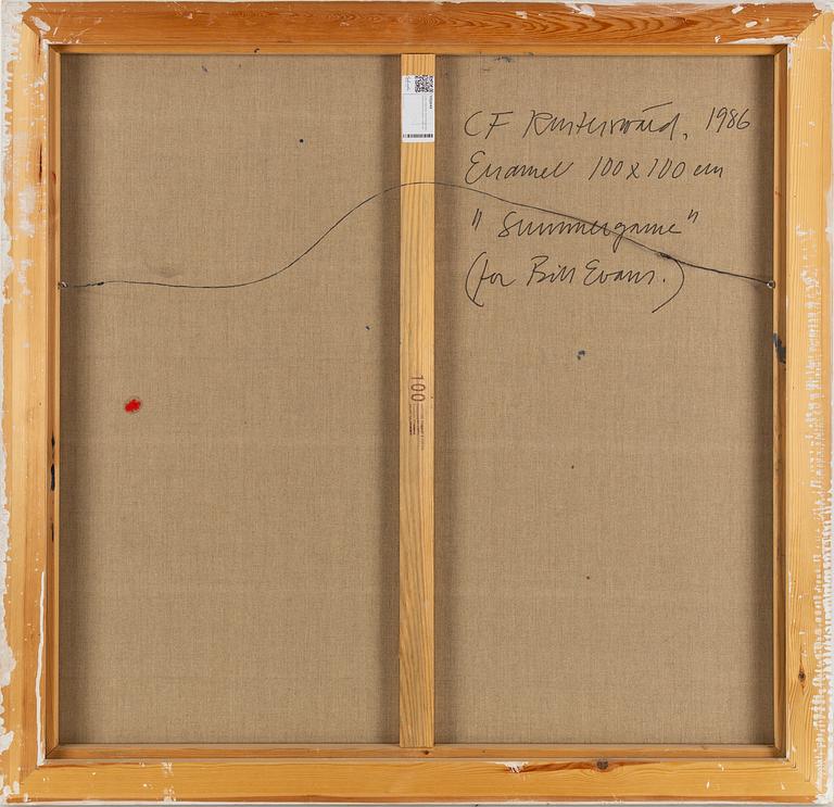 CARL FREDRIK REUTERSWÄRD, enamell on canvas, signed and dated 1986 verso.