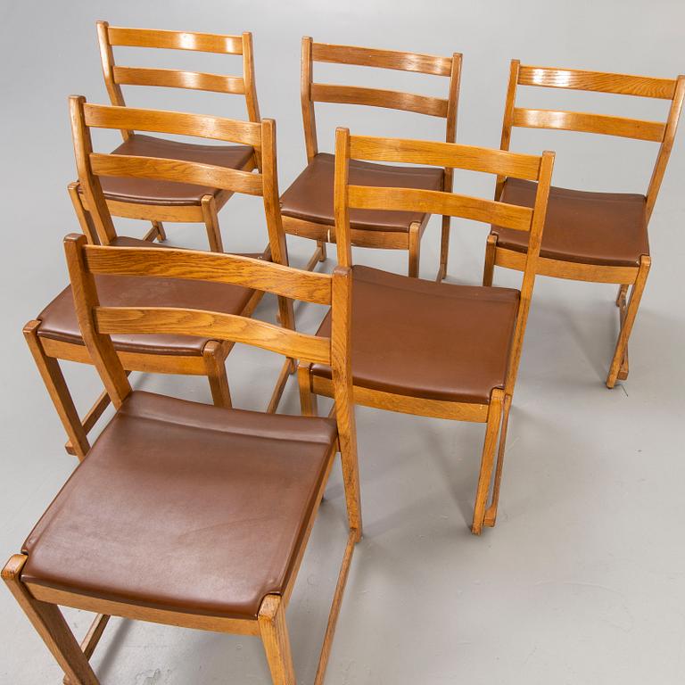 A set of six C1960s E Ekström oak chairs  from Alb Johansson & söner.