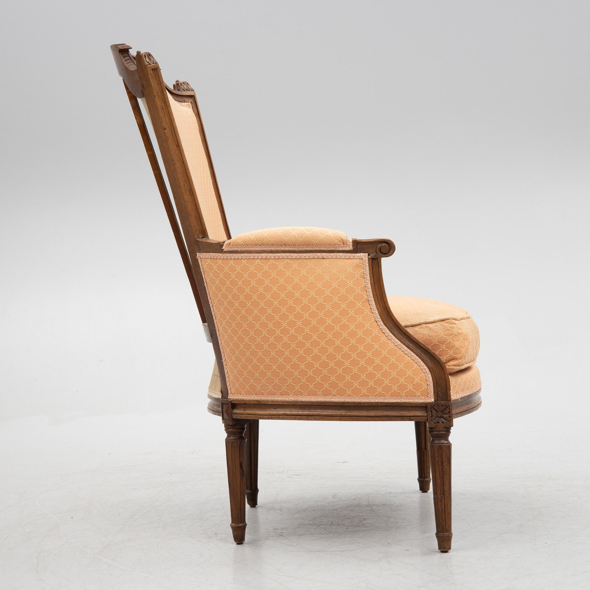 Bergère, Louis XVI, probably by Martin Jullien, master in Paris 1777.
