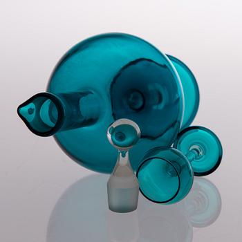 A 5-piece "Harlekiini" glassware set, Riihimäen Lasi, designed in 1958.