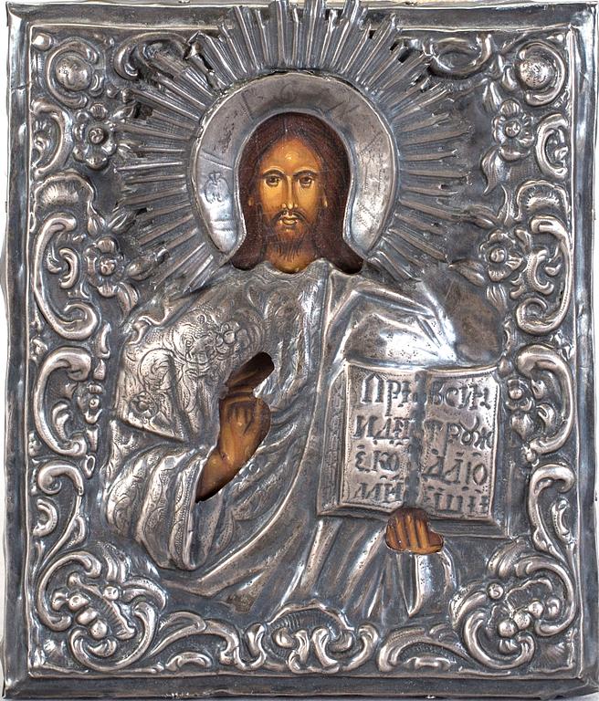 A silver, probably Andrey Antonovich Kovalsky icon. St Petersburg 1832.